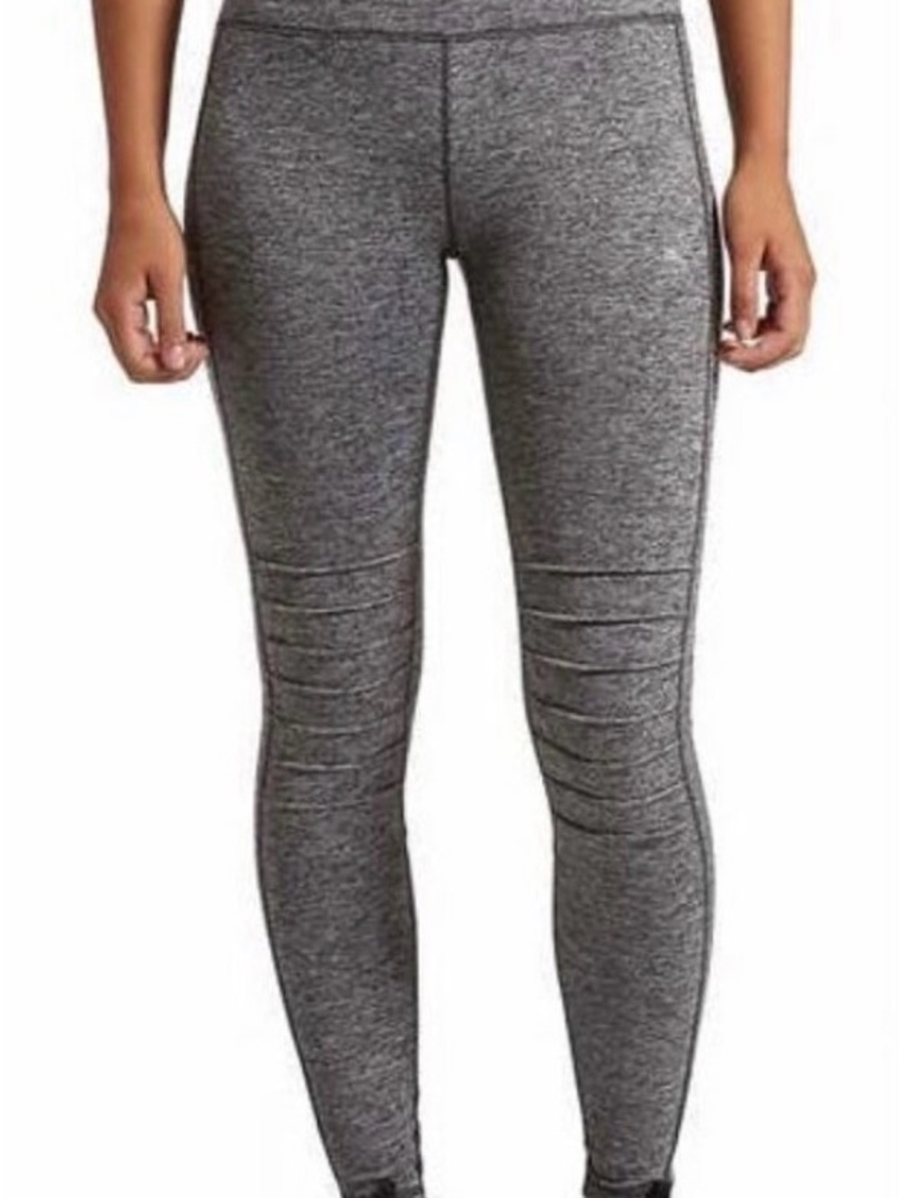 Puma Gray Heather Ribbed-Knee High-Rise Leggings